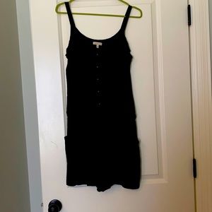 Black Romper with buttons and a draw string waist